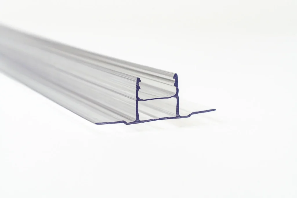 Clear H-shaped polycarbonate profile